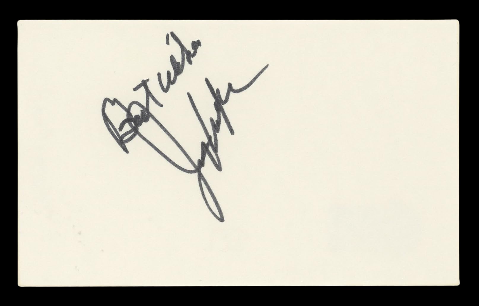 Jerry Van Dyke Coach "Best Wishes" Authentic Signed 3x5 Index Card BAS #BL96752
