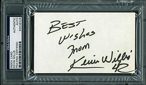Hawks Kevin Willis Authentic Signed 3X5 Index Card Autographed PSA/DNA Slabbed