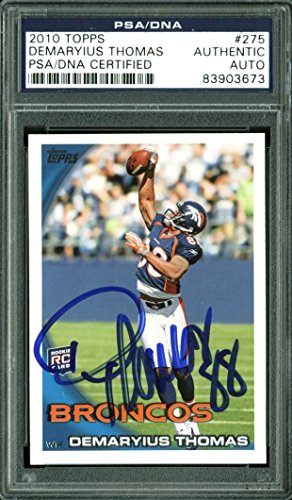Broncos Demaryius Thomas Authentic Signed Card 2010 Topps RC #275 PSA Slabbed