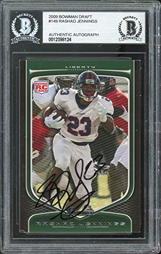 Giants Rashad Jennings Authentic Signed 2009 Bowman Draft #149 Card BAS Slabbed