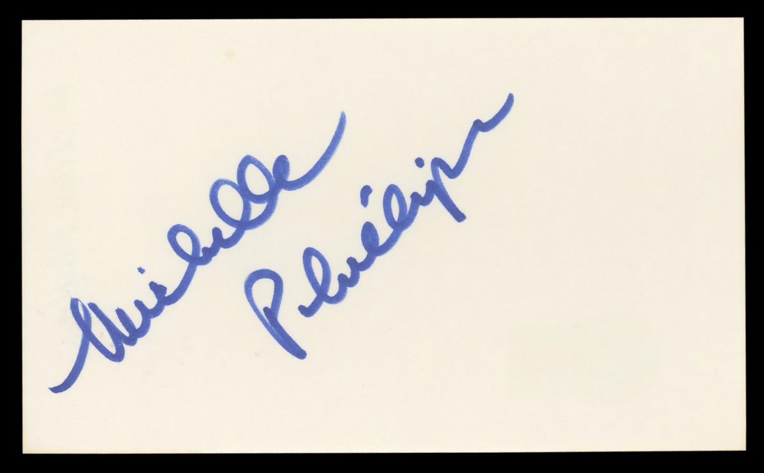 Michelle Phillips Knots Landing Authentic Signed 3x5 Index Card BAS #BL98856