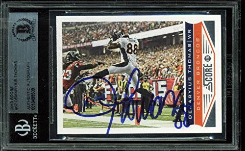 Broncos Demaryius Thomas Signed 2013 Score #62 Auto Card BAS Slabbed