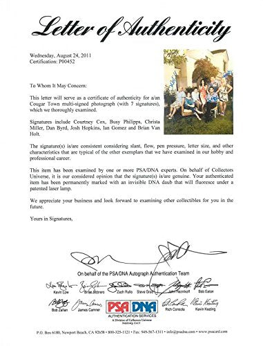 Cougar Town Cast (7) Courteney Cox Signed Authentic 11X14 Photo PSA/DNA #P00452