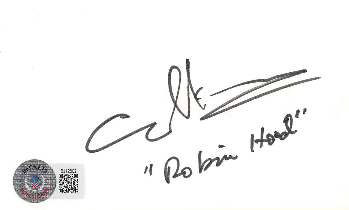 Cary Elwes Robin Hood Men in Tights "Robinhood" Signed 3x5 Index Card BAS