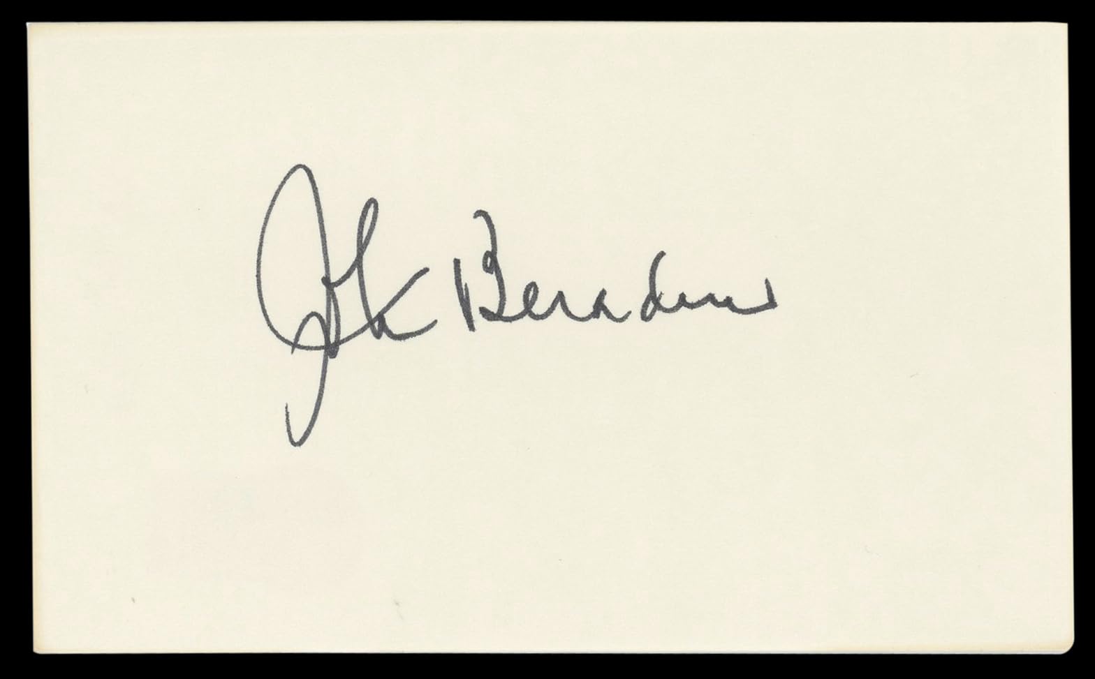 John Beradino General Hospital Signed 3x5 Index Card Autographed BAS #BM57070