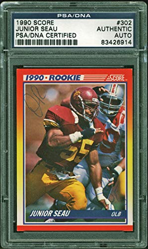 Chargers Junior Seau Authentic Signed 1990 Score #302 Auto Card PSA/DNA Slabbed