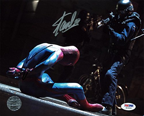 Stan Lee & Andrew Garfield Spider-Man Signed Authentic 8X10 Photo PSA #W24896