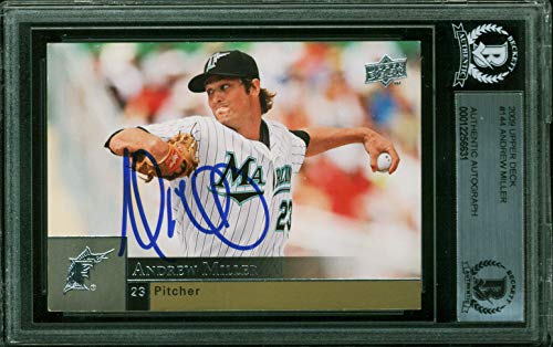 Marlins Andrew Miller Authentic Signed 2009 Upper Deck #144 Card BAS Slabbed