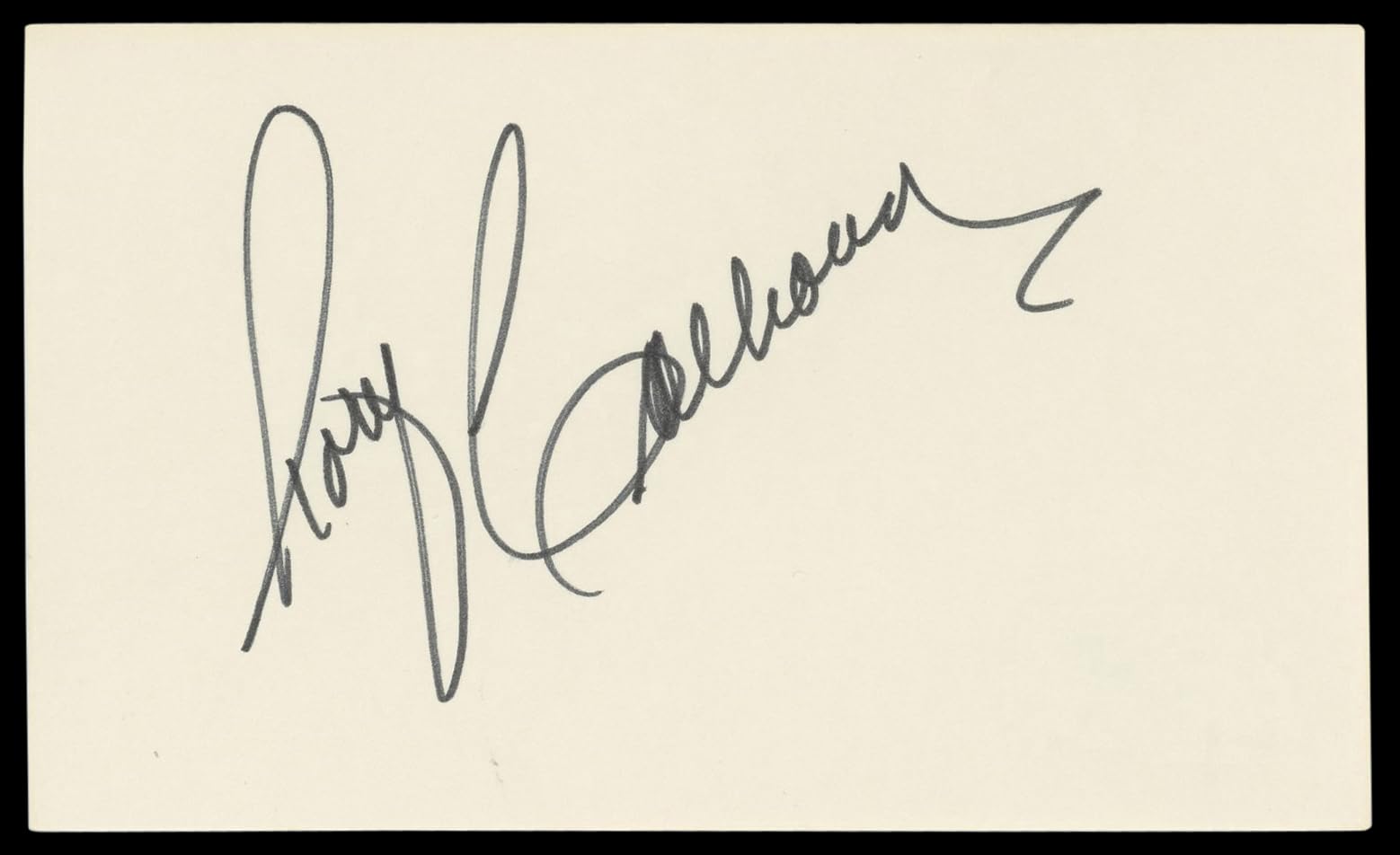 Rory Calhoun Angel Authentic Signed 3x5 Index Card Autographed BAS #BM57066