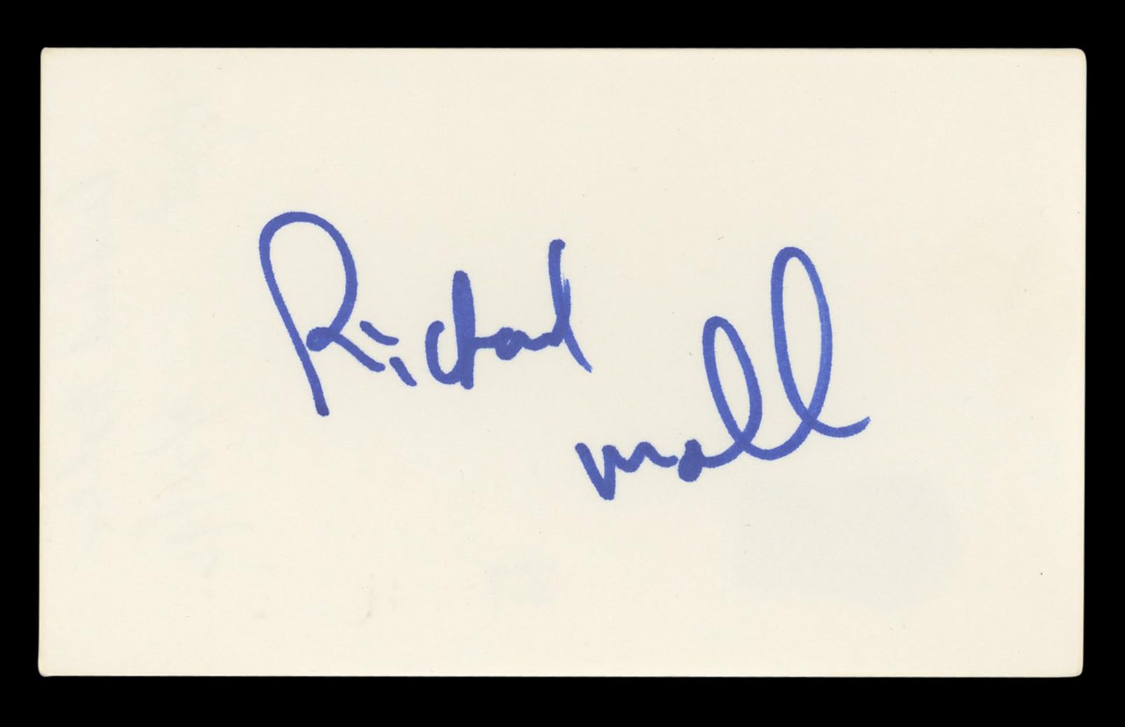 Richard Moll Night Court Authentic Signed 3x5 Index Card BAS #BL96560
