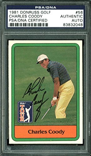 Charles Coody Authentic Signed Card 1981 Donruss Golf #56 PSA/DNA Slabbed