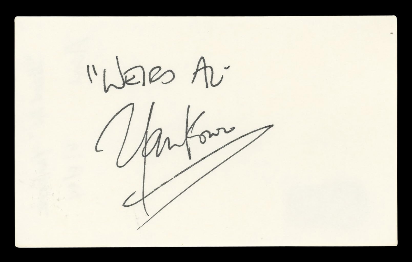 Weird Al Yankovic Musician Authentic Signed 3x5 Index Card BAS #BL98774
