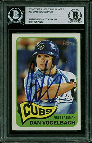 Cubs Dan Vogelbach Authentic Signed 2014 Topps Heritage Minors #63 Card BAS Slab