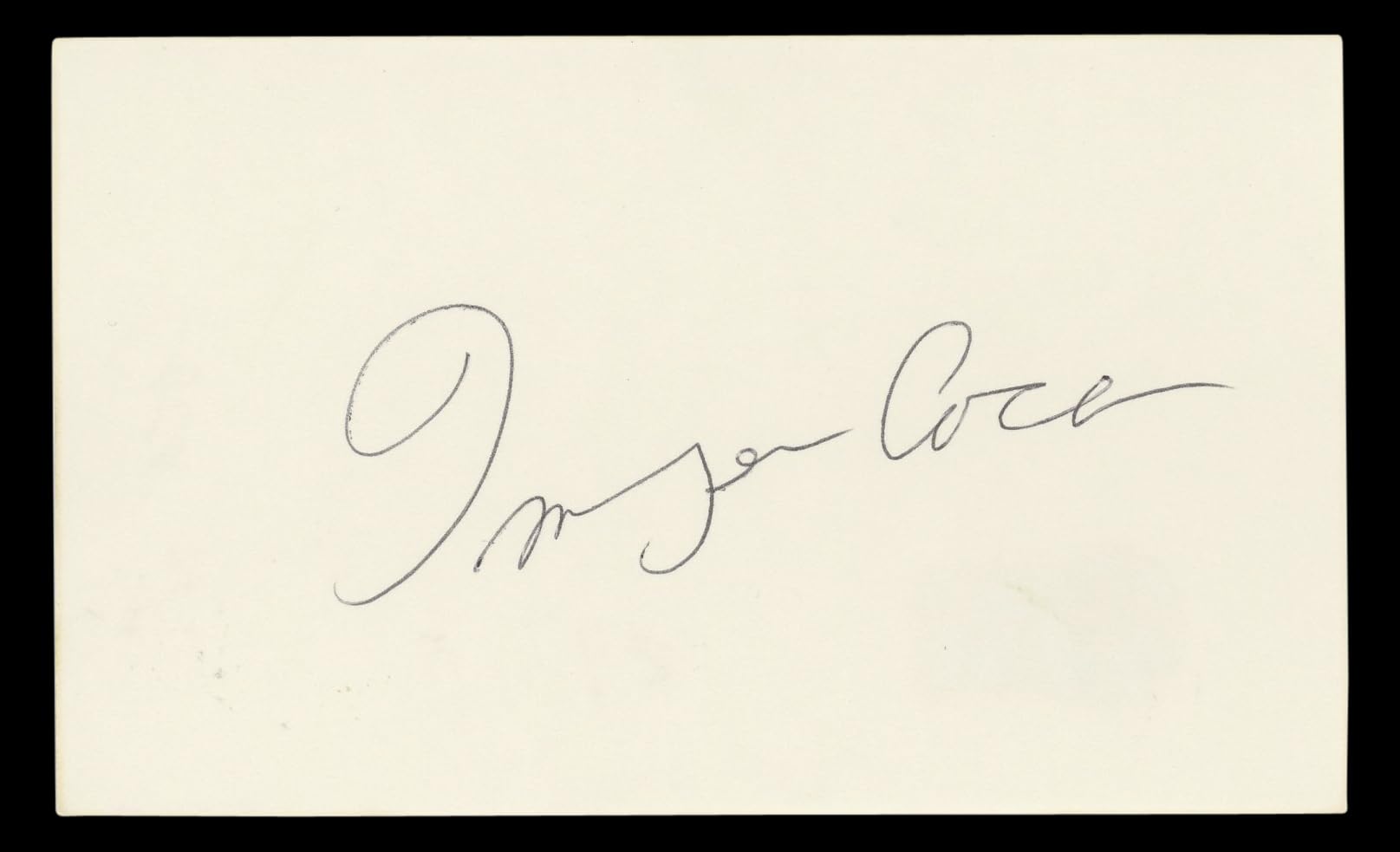 Imogene Coca Your Show of Shows Authentic Signed 3x5 Index Card BAS #BL96841