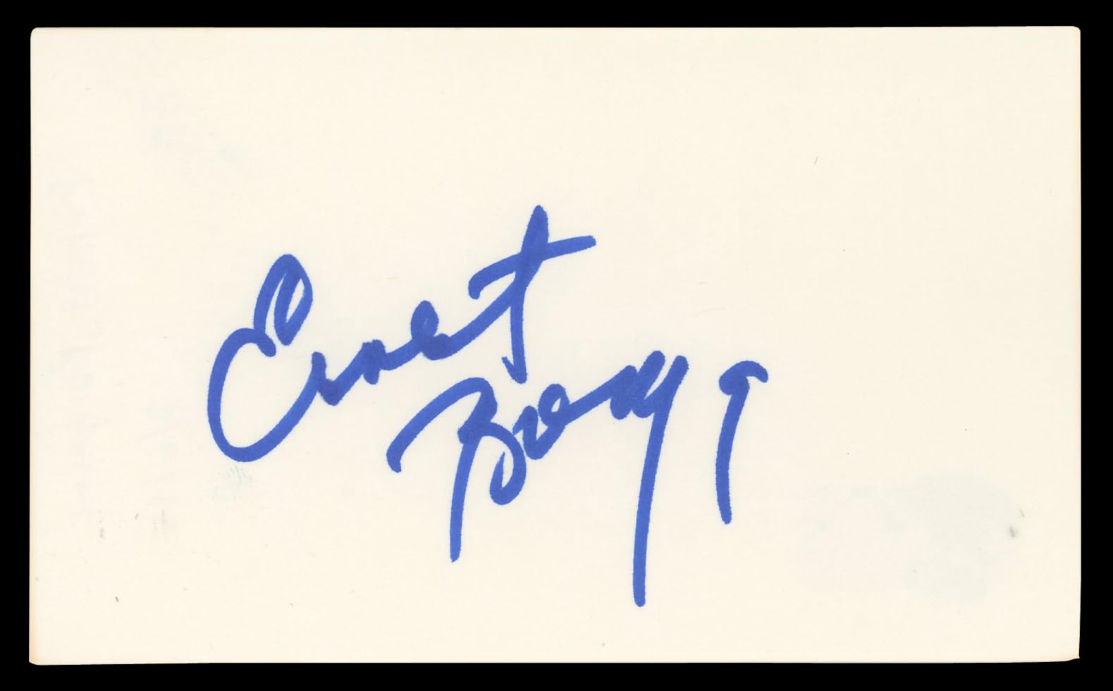 Ernest Borgnine Marty Authentic Signed 3x5 Index Card Autographed BAS #BN06402