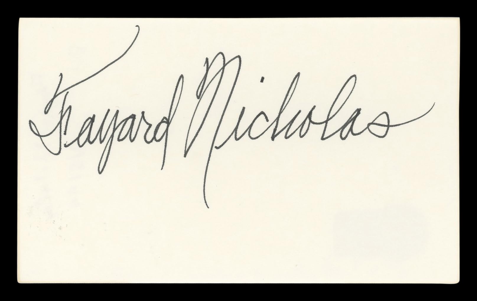Fayard Nicholas The Pirate Authentic Signed 3x5 Index Card BAS #BL98809
