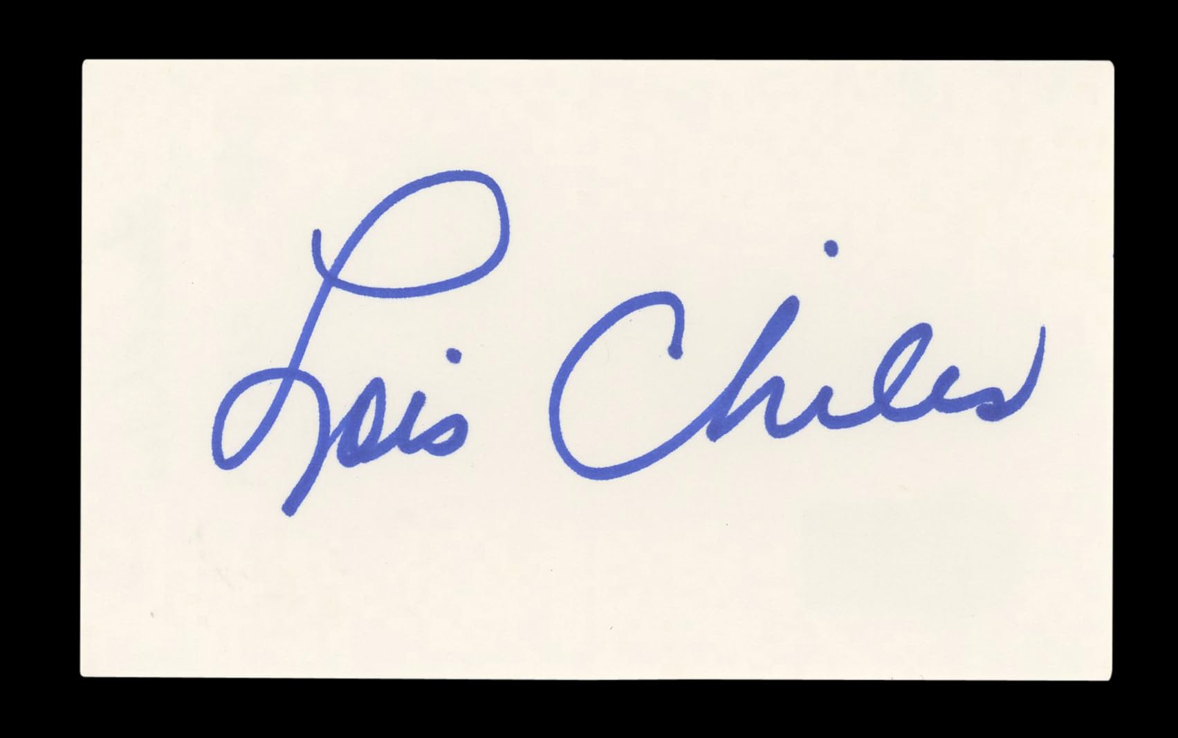 Lois Chiles Moonraker Authentic Signed 3x5 Index Card Autographed BAS #AD70175