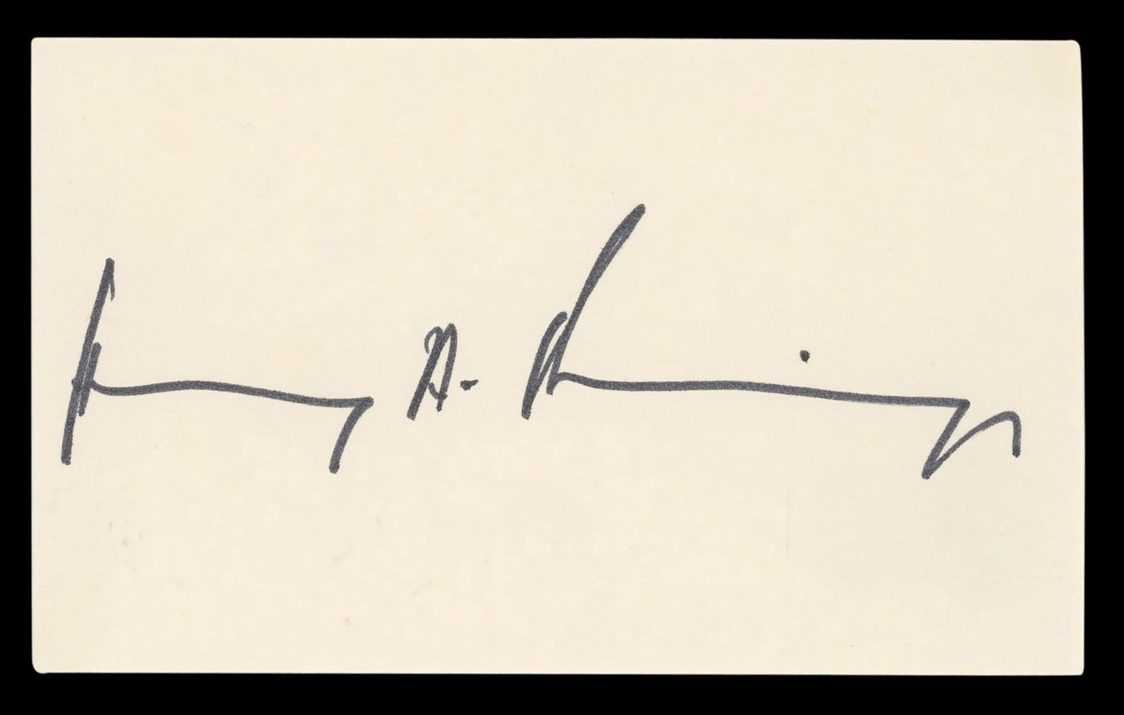 Henry Kissinger Authentic Signed 3x5 Index Card Autographed BAS #BL98486