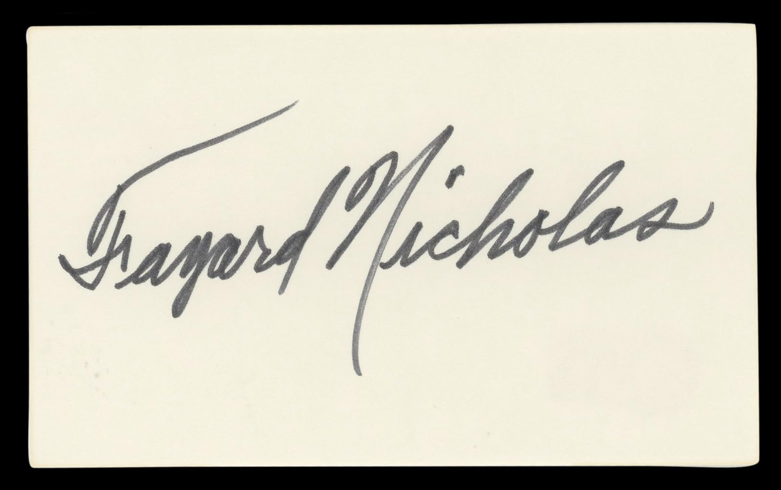Fayard Nicholas The Pirate Authentic Signed 3x5 Index Card BAS #BL98802