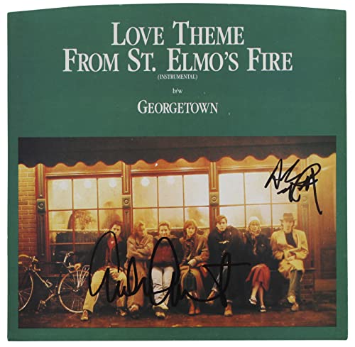 Emilio Estevez & Ally Sheedy Signed St. Elmo's Fire 45 RPM Album Cover BAS