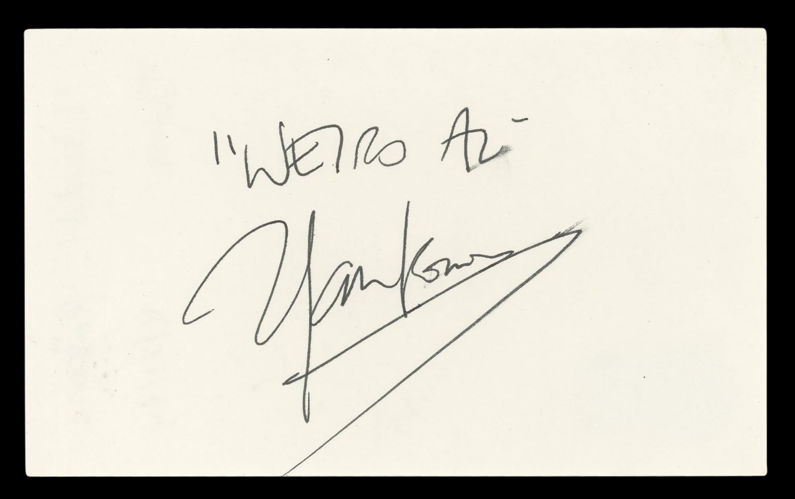 Weird Al Yankovic Musician Authentic Signed 3x5 Index Card BAS #BL98462