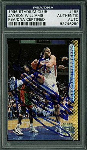 Nets Jayson Williams Authentic Signed Card 1996 Stadium Club #155 PSA Slabbed