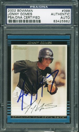 Jonny Gomes Authentic Signed Card 2002 Bowman Rookie #398 PSA/DNA Slabbed