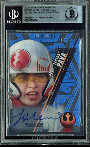 Jessica Henwick Signed 2016 Star Wars High Tek #SW86 Card 15/75 BAS Slabbed