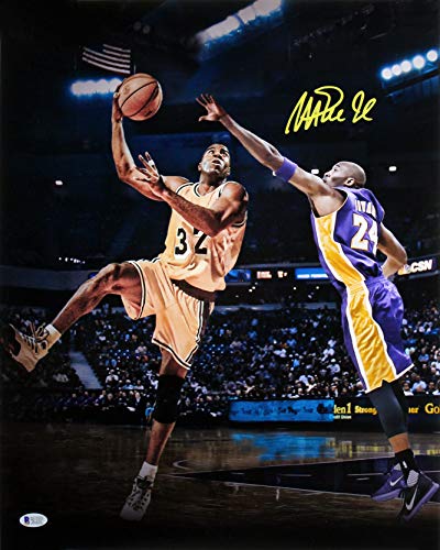 Lakers Magic Johnson Authentic Signed 16x20 Vs Kobe Edit Photo BAS Witnessed