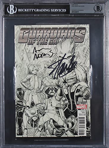 Stan Lee, Arthur Adams Signed Guardians Of The Galaxy 001 Variant Comic BAS Slab