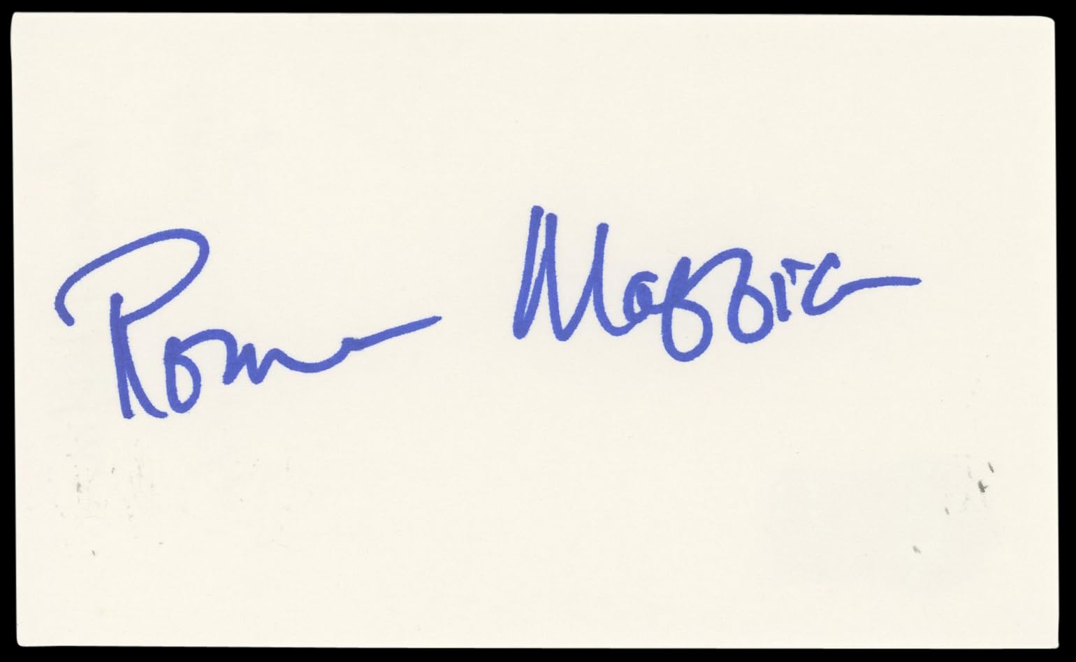 Roma Maffia Double Jeopardy Authentic Signed 3x5 Index Card BAS #BN89147