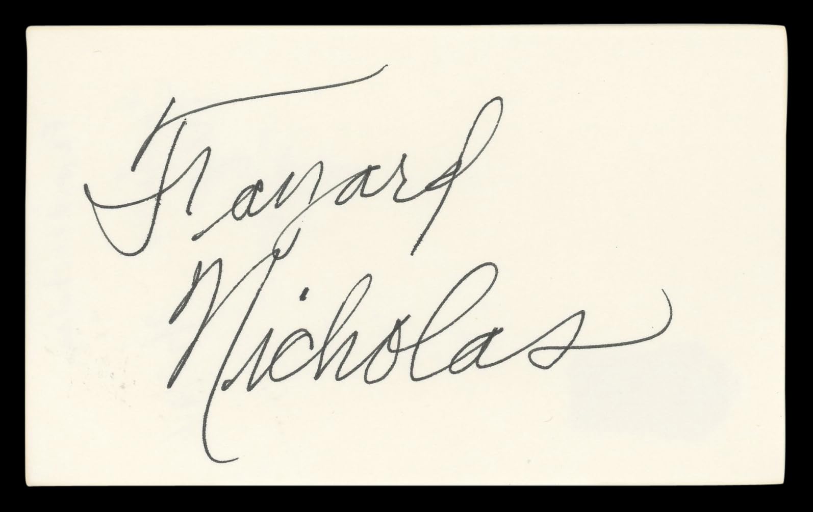 Fayard Nicholas The Pirate Authentic Signed 3x5 Index Card BAS #BL98806