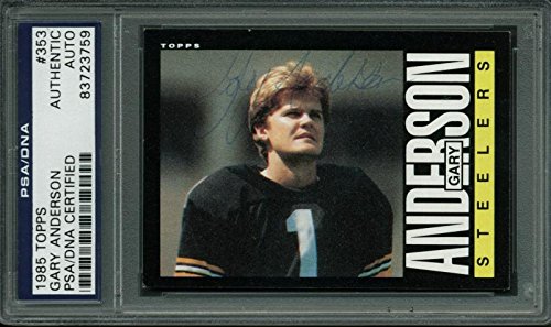 Steelers Gary Anderson Authentic Signed Card 1985 Topps #353 PSA/DNA Slabbed