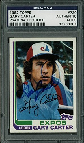 Expos Gary Carter Authentic Signed Card 1982 Topps #730 PSA/DNA Slabbed