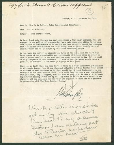 Thomas Edison Authentic Signed 8.5x11 Handwritten Note BAS #AB77875