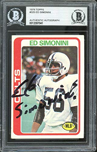 Colts Ed Simonini Authentic Signed 1978 Topps #325 Card Autographed BAS Slabbed