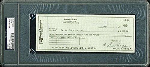 Ben Hogan Authentic Signed 3X8.25 April 1990 Check Autographed PSA/DNA Slabbed