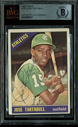 Athletics Jose Tartabull Authentic Signed 1966 Topps #143 Card BAS Slabbed