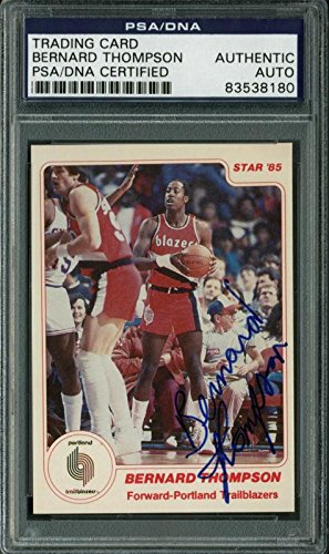 Blazers Bernard Thompson Authentic Signed Card Star '85 PSA/DNA Slabbed