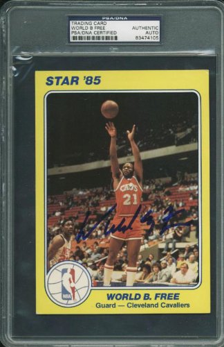 Cavaliers World B. Free Authentic Signed 5X7 1985 Star Card PSA/DNA Slabbed