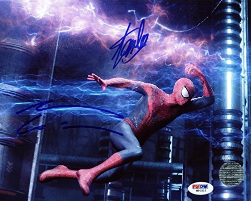 Stan Lee & Andrew Garfield Spider-Man Signed Authentic 8X10 Photo PSA #W80522