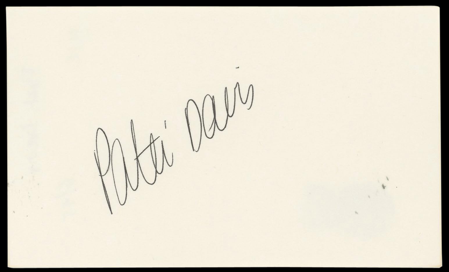 Patti Davis Tango & Cash Authentic Signed 3x5 Index Card BAS #BN89224