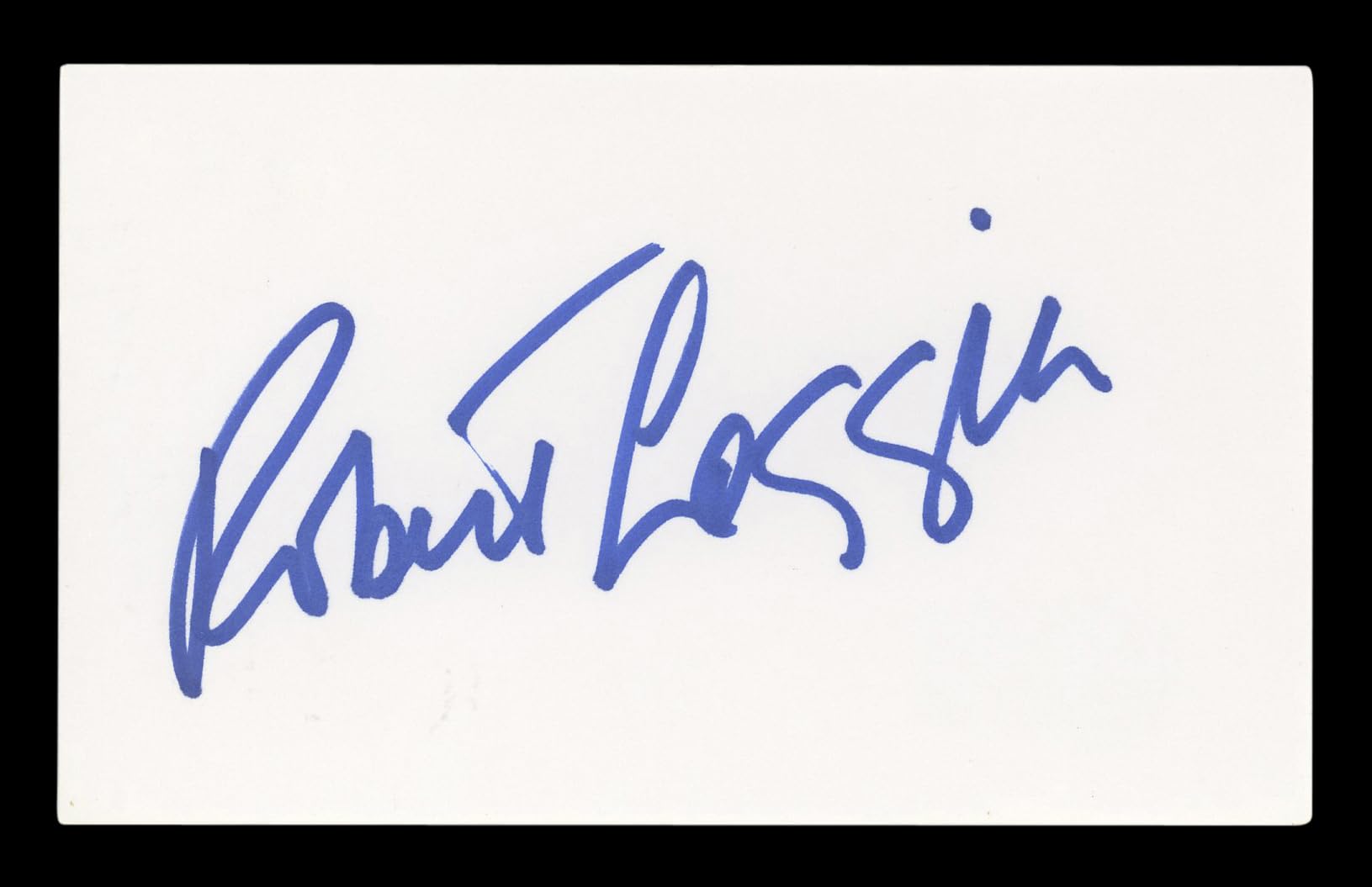 Robert Loggia Big Authentic Signed 3x5 Index Card Autographed BAS #BL96587