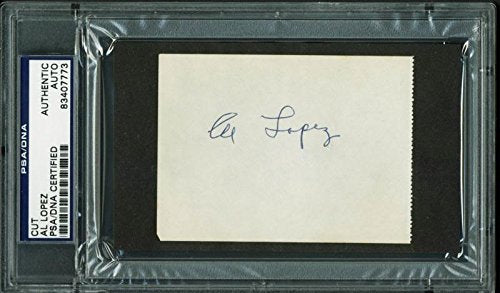 White Sox Al Lopez Authentic Signed 2.75X3.75 Cut Autographed PSA/DNA Slabbed