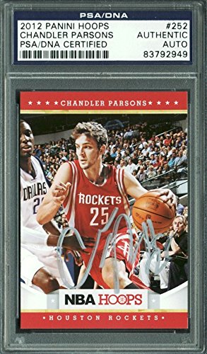 Rockets Chandler Parsons Signed Card 2012 Panini Hoops #252 PSA/DNA Slabbed