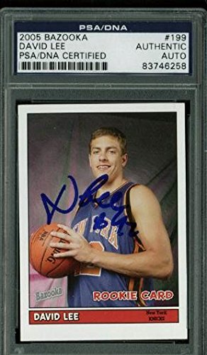 Knicks David Lee Authentic Signed Card 2005 Bazooka Rc #199 PSA/DNA Slabbed
