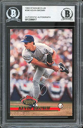 Rangers Kevin Brown Authentic Signed 1993 Stadium Club #396 Card BAS Slabbed