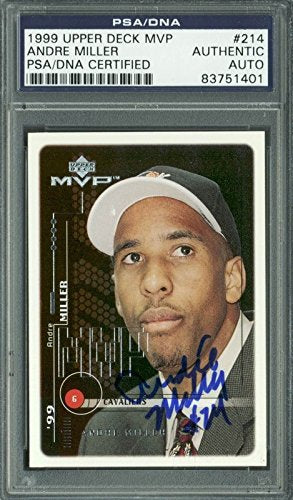Cavs Andre Miller Authentic Signed Card 1999 Upper Deck MVP RC #214 PSA Slabbed