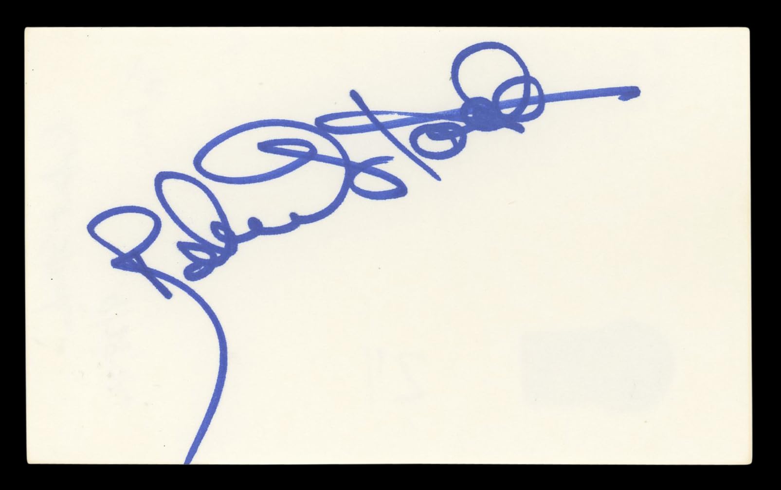 Robert Stack Airplane! Authentic Signed 3x5 Index Card Autographed BAS #BL96872
