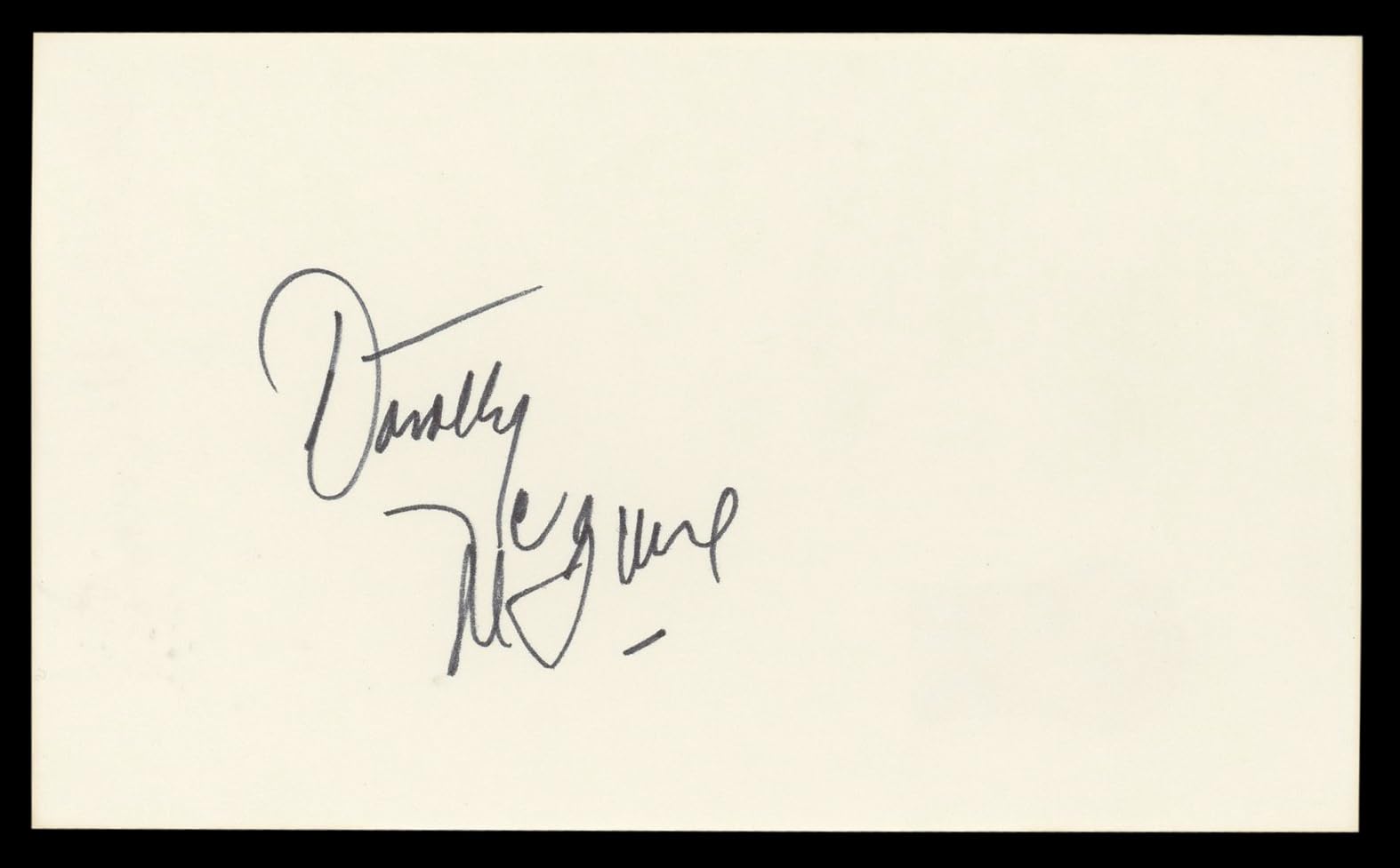 Dorothy McGuire Gentleman's Agreement Signed 3x5 Index Card BAS #BL98872